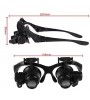 DYS Glasses Type 10x 15x 20x 25x(15mm) wit LED-Licht Watch Repair Magnifier NO 9892GJ Black  