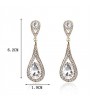 Fashion Women Zircon Earrings 10KT White Gold Filled Dangle Drop Party Earring Luxury Design brincos  