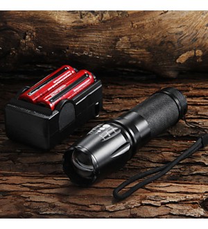 LED Flashlight 2200LM CREE XM-L T6 + 2x18650 Battery + Charger  