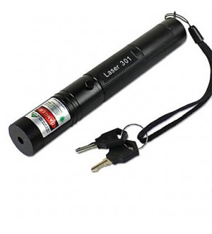 JD301 High Power Green  Adjustable Beam Laser Pointers Pen (5MW, 532nm, 1x18650 + Charger, Black)  