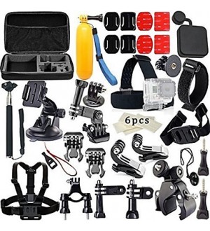 44in1Gopro Accessories Set Helmet Harness Chest Belt Mount Strap Monopod For Go pro Hero 4 3+2 xiaomi yi action camera  