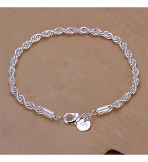 Sterling Silver Bracelet Chain & Link Bracelets Wedding/Party/Daily/Casual 1pc Jewelry  