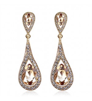 Fashion Women Zircon Earrings 10KT White Gold Filled Dangle Drop Party Earring Luxury Design brincos  