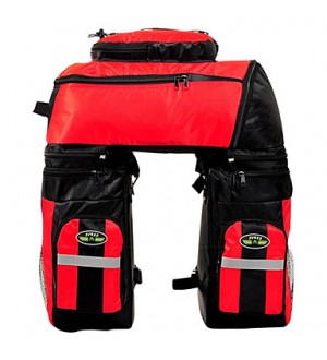 FJQXZ Rear Pannier Bike Bag 70L Large Capacity Waterproof Red 600D Polyester  Bike/Bicycle Bag  