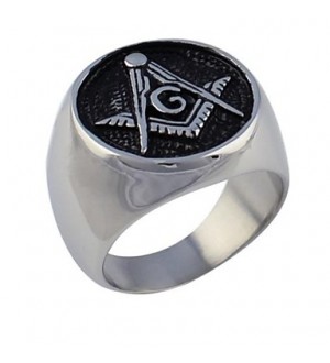 Classic freemasonry Men's  Titanium Steel Rings(As Picture)(1 Pc)  