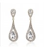 Fashion Women Zircon Earrings 10KT White Gold Filled Dangle Drop Party Earring Luxury Design brincos  