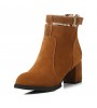 Women's Shoes Chunky Heel Fashion Boots / Round Toe Boots Dress Black / Brown / Red / Burgundy  