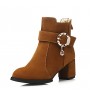 Women's Shoes Fleece Chunky Heel Heels / Fashion Boots / Round Toe Boots Office & Career / Dress / Casual  