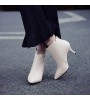 Women's Shoes Stiletto Heel Fashion Boots / Pointed Toe Boots Office & Career / Party & Evening / Dress Black / Beige  