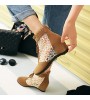 Women's Shoes Wedge Heel Fashion Boots / Round Toe Boots Dress / Casual Black / Yellow / Beige  