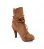 Women's Shoes Stiletto Heel Fashion Boots / Round Toe Boots Dress Black / Brown / Gray / Beige  