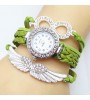 Women‘s Watch Crystal Wing Infinity Leather Weave Band Cool Watches Unique Watches Fashion Watch  