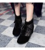 Women's Shoes Wedge Heel Fashion Boots / Round Toe Boots Dress / Casual Black / Yellow / Beige  