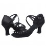 Customizable Women's Dance Shoes for Latin/Salsa in Black  