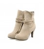 Women's Shoes Stiletto Heel Fashion Boots / Round Toe Boots Dress Black / Brown / Gray / Beige  