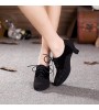 Non Customizable Women's Dance Shoes Modern Suede Cuban Heel Black  