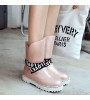 Women's Shoes Platform Fashion Boots / Round Toe Boots Office & Career / Dress / Casual Black / Pink / Silver / Gold  