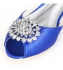 Women's Spring / Summer / Fall / Winter Peep Toe Satin Wedding / Party & Evening Kitten Heel RhinestoneBlack / Blue / Pink / Ivory /  