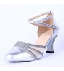 Non Customizable Women's Dance Shoes Modern Leatherette Low Heel Black/Silver/Gold  