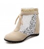 Women's Shoes Wedge Heel Fashion Boots / Round Toe Boots Dress / Casual Black / Yellow / Beige  