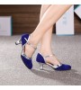 Non Customizable Women's Dance Shoes Modern Suede Cuban Heel Black/Blue/Brown  