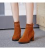 Women's Shoes Fleece Chunky Heel Heels / Fashion Boots / Round Toe Boots Office & Career / Dress / Casual  