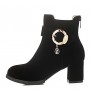 Women's Shoes Fleece Chunky Heel Heels / Fashion Boots / Round Toe Boots Office & Career / Dress / Casual  