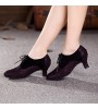 Non Customizable Women's Dance Shoes Modern Suede Cuban Heel Black  