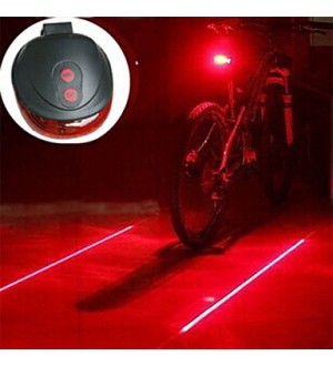 Bicycle Cycling Laser Tail Light 2 Laser & 5 LED 7 Modes Mountain Bike Safety Warning Flashing Lamp Alarm Rear Light  