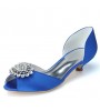 Women's Spring / Summer / Fall / Winter Peep Toe Satin Wedding / Party & Evening Kitten Heel RhinestoneBlack / Blue / Pink / Ivory /  