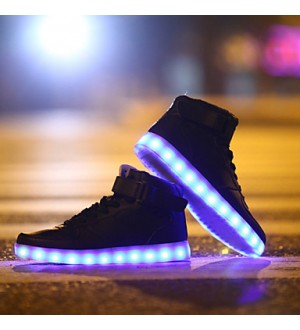 2016 New Arrival LED Shoes High LED light luminous shoes USB charging Best Seller High Top Basket Fashion Sneakers Black / White / Red   