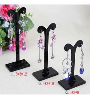 Fashion Acrylic Jewelry Display Stand For Dangle Studs Earrings (Black)(3pcs)  