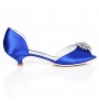 Women's Spring / Summer / Fall / Winter Peep Toe Satin Wedding / Party & Evening Kitten Heel RhinestoneBlack / Blue / Pink / Ivory /  