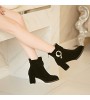 Women's Shoes Fleece Chunky Heel Heels / Fashion Boots / Round Toe Boots Office & Career / Dress / Casual  