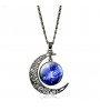 Women's Galaxy Star Moon Time Gem Necklace  