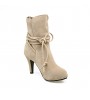 Women's Shoes Stiletto Heel Fashion Boots / Round Toe Boots Dress Black / Brown / Gray / Beige  