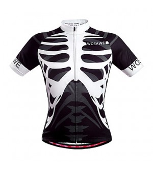 Wosawe Bike/Cycling Jersey / Tops Unisex Short Sleeve Breathable / Quick Dry / Back Pocket / Sweat-wicking Polyester Skulls BlackS / M /  