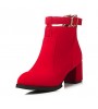 Women's Shoes Fleece Chunky Heel Heels / Fashion Boots / Round Toe Boots Office & Career / Dress / Casual  