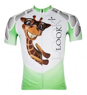 PALADIN Bike/Cycling Jersey / Tops Men's Short Sleeve Breathable / Ultraviolet Resistant / Quick Dry 100% Polyester Animal / Cartoon White  