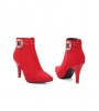 Women's Shoes Chunky Heel Fashion Boots / Pointed Toe Boots Dress Black / Red  