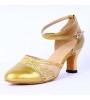 Non Customizable Women's Dance Shoes Modern Leatherette Low Heel Black/Silver/Gold  