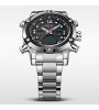 WEIDE® Men Luxury Sport Watch Double Time LCD Waterproof Stainless Steel Wristwatch Wrist Watch Cool Watch Unique Watch Fashion Watch  