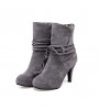 Women's Shoes Stiletto Heel Fashion Boots / Round Toe Boots Dress Black / Brown / Gray / Beige  