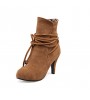 Women's Shoes Stiletto Heel Fashion Boots / Round Toe Boots Dress Black / Brown / Gray / Beige  