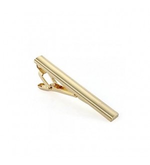 Mens Boys Metal Gold Plated Tone Simple Necktie Tie Bar Clasp Clip  