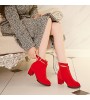 Women's Shoes Fleece Chunky Heel Heels / Fashion Boots / Round Toe Boots Office & Career / Dress / Casual  