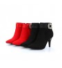 Women's Shoes Chunky Heel Fashion Boots / Pointed Toe Boots Dress Black / Red  