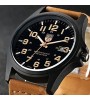 Fashion Leisure Men‘s Watch Calendar Leather Black Brown Band Wrist Watch Cool Watch Unique Watch  