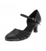 Non Customizable Women's Dance Shoes Modern Leatherette Flared Heel Black  